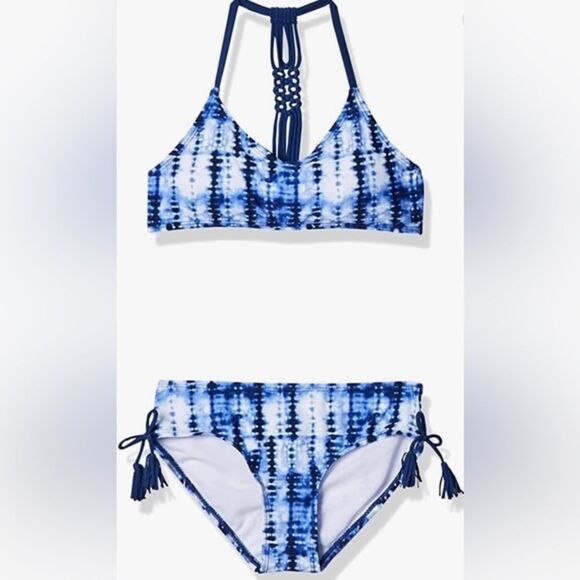 Kanu Surf Blue Girls' Willow V-Neck Bikini Beach Sport 2-Piece Swimsuit‎ Size 4 - Picture 1 of 9